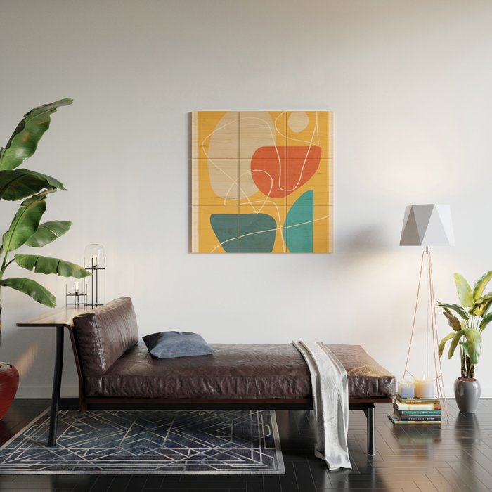 Minimal Colorful Abstract Shapes 11 Wood Wall Art Gallery Image 2