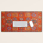 Orange Angel Snowfall Kazak Persian Rug Desk Mat Gallery Image 1
