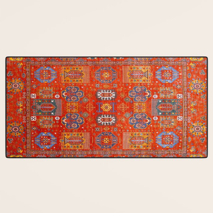 Orange Angel Snowfall Kazak Persian Rug Desk Mat Gallery Image 3