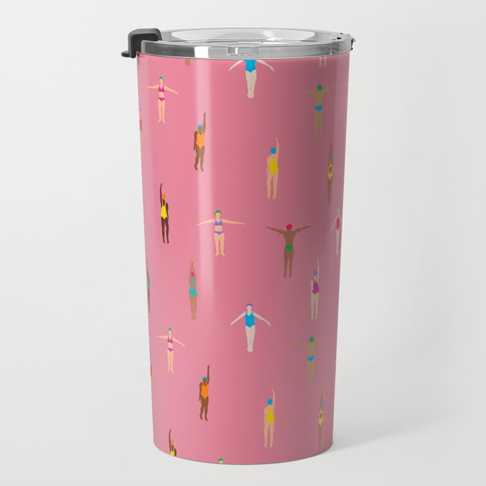 Swimmers in a Sea of Pink Travel Mug Gallery Image 3