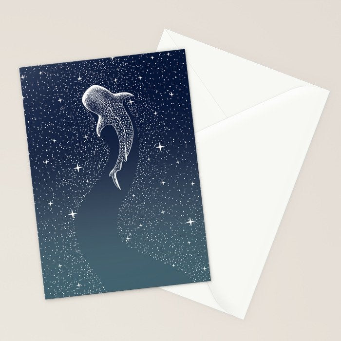 Star Eater COLOR GRAD -  turquoise Stationery Card Gallery Image 2