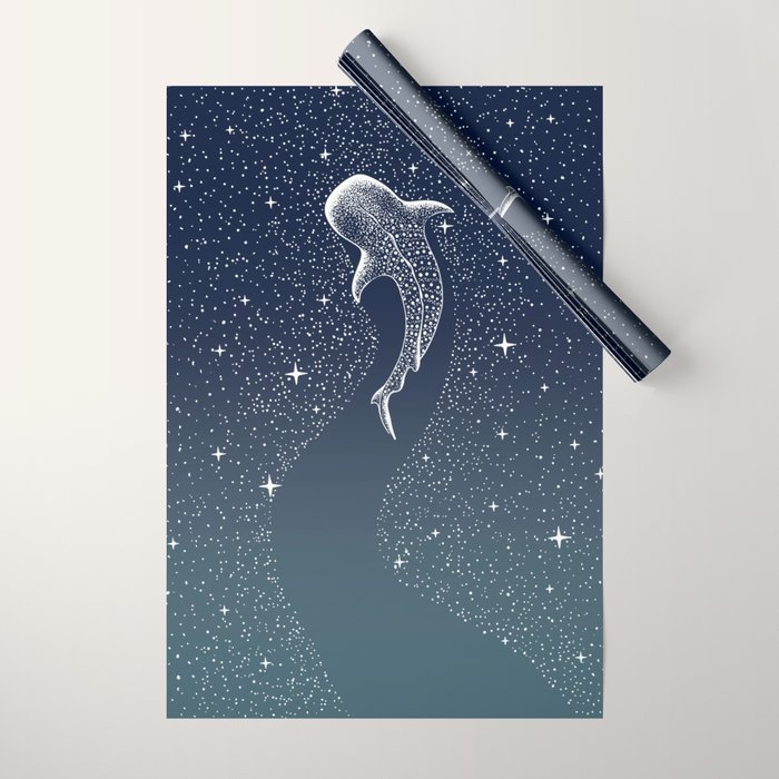 Star Eater COLOR GRAD -  turquoise Wrapping Paper Gallery Image 1