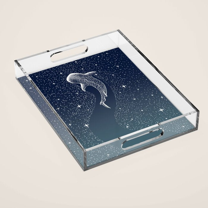 Star Eater COLOR GRAD -  turquoise Acrylic Tray Gallery Image 1