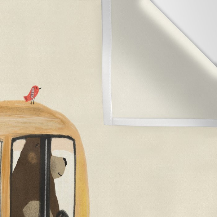 little yellow bus Wall Tapestry Gallery Image 3
