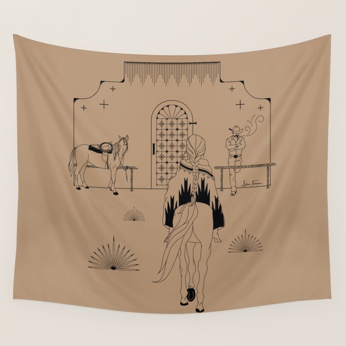 Last Stop - Tan & Black Wall Tapestry Gallery Image 4
