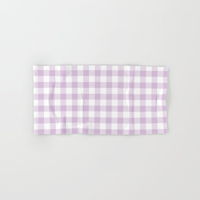 Lilac Plaid Gingham Print Bath Towel Gallery Image 1