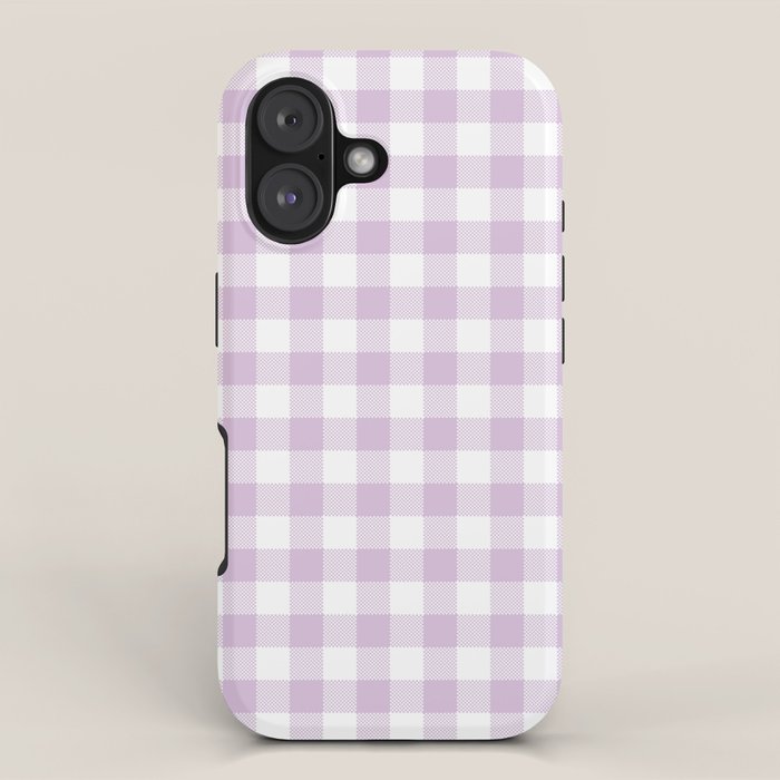 Lilac Plaid Gingham Print iPhone Case Gallery Image 1