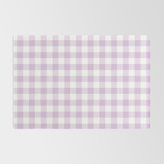 Lilac Plaid Gingham Print Rug Gallery Image 2