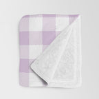 Lilac Plaid Gingham Print Throw Blanket Gallery Image 3