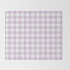 Lilac Plaid Gingham Print Throw Blanket Gallery Image 2