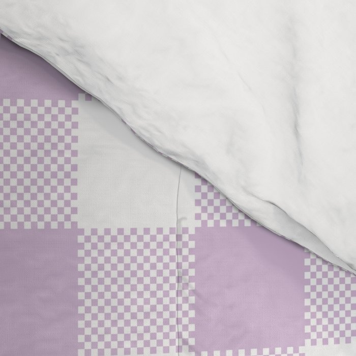 Lilac Plaid Gingham Print Comforter Gallery Image 4