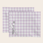 Lilac Plaid Gingham Print Placemat Gallery Image 1