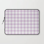 Lilac Plaid Gingham Print Laptop Sleeve Gallery Image 1