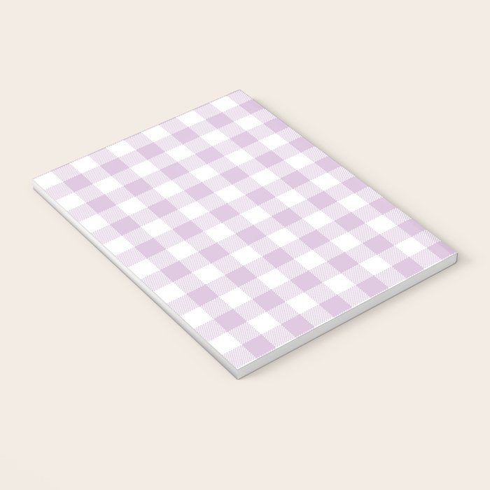 Lilac Plaid Gingham Print Notebook Gallery Image 3