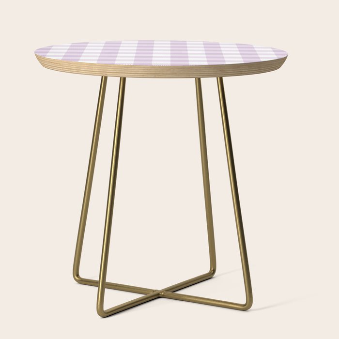 Lilac Plaid Gingham Print Side Table Gallery Image 1