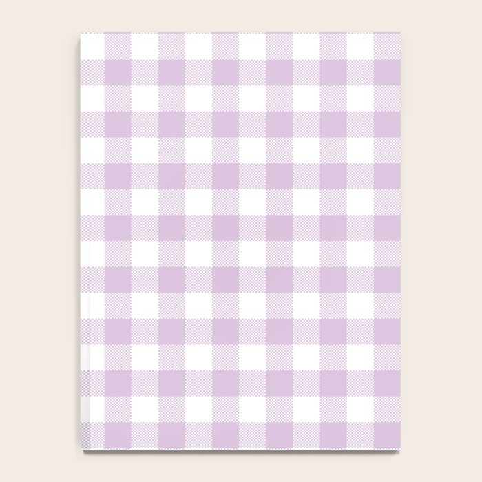 Lilac Plaid Gingham Print Notebook Gallery Image 4