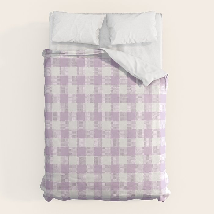 Lilac Plaid Gingham Print Duvet Cover Gallery Image 6