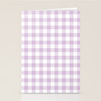 Lilac Plaid Gingham Print Stationery Card Gallery Image 2