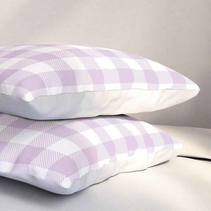 Lilac Plaid Gingham Print Pillow Sham Gallery Image 3