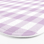 Lilac Plaid Gingham Print Bath Mat Gallery Image 3