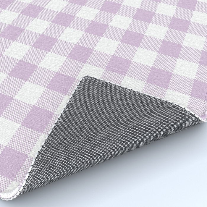 Lilac Plaid Gingham Print Rug Gallery Image 4