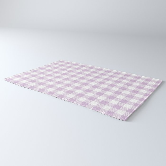 Lilac Plaid Gingham Print Rug Gallery Image 3