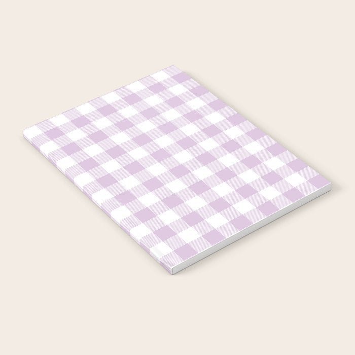 Lilac Plaid Gingham Print Notebook Gallery Image 2