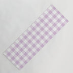 Lilac Plaid Gingham Print Yoga Mat Gallery Image 1