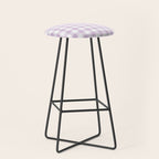 Lilac Plaid Gingham Print Stool Gallery Image 1