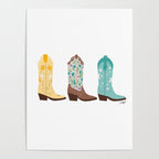 Cowboy Boots Illustration (Bright Palette) Poster Gallery Image 4
