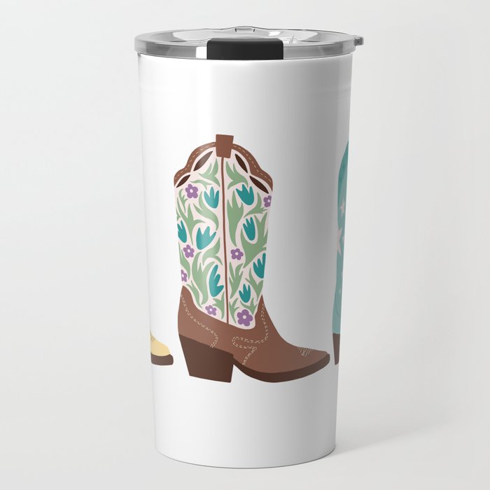 Cowboy Boots Illustration (Bright Palette) Travel Mug Gallery Image 1