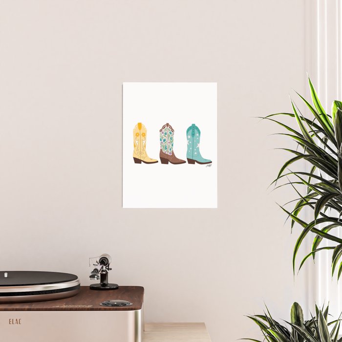Cowboy Boots Illustration (Bright Palette) Poster Gallery Image 2