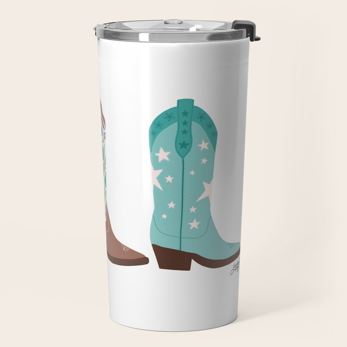 Cowboy Boots Illustration (Bright Palette) Travel Mug Gallery Image 2