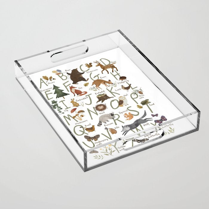 Woodland forest alphabet Acrylic Tray Gallery Image 1
