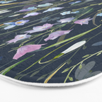 Vintage Bluebell & Snowdrop Navy Blue Floral Bath Mat Gallery Image 3
