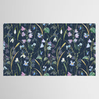 Vintage Bluebell & Snowdrop Navy Blue Floral Tablecloth Gallery Image 2