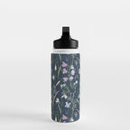 Vintage Bluebell & Snowdrop Navy Blue Floral Water Bottle Gallery Image 3