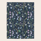 Vintage Bluebell & Snowdrop Navy Blue Floral Poster Gallery Image 4