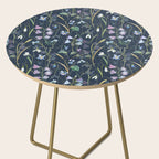 Vintage Bluebell & Snowdrop Navy Blue Floral Side Table Gallery Image 2