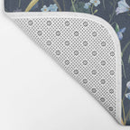 Vintage Bluebell & Snowdrop Navy Blue Floral Bath Mat Gallery Image 2