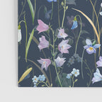 Vintage Bluebell & Snowdrop Navy Blue Floral Poster Gallery Image 3