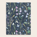 Vintage Bluebell & Snowdrop Navy Blue Floral Notebook Gallery Image 4