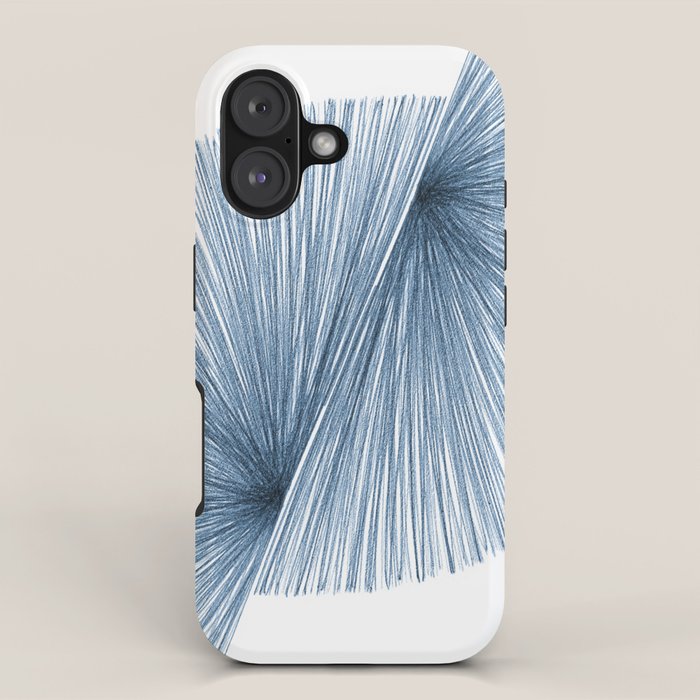 Mid Century Modern Indigo Blue Geometric Abstract iPhone Case Gallery Image 1
