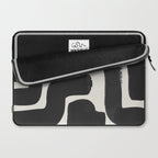 Black Ink Paint Brush Strokes Abstract Organic Pattern Mid Century Style Laptop Sleeve Gallery Image 2