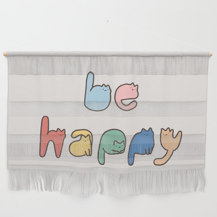 be happy cats typo Wall Hanging Gallery Image 1