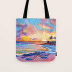 Poipu Turtles at Sunset Tote Bag Gallery Image 1