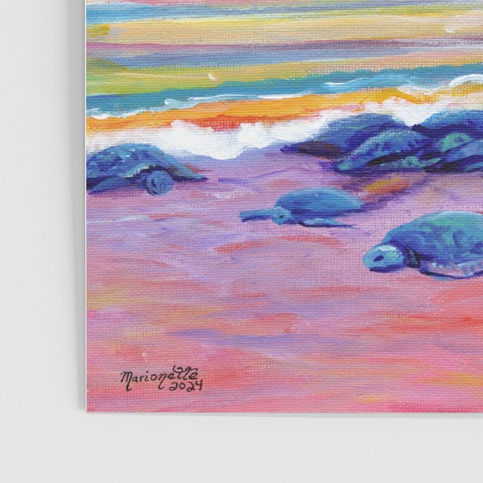 Poipu Turtles at Sunset Poster Gallery Image 3