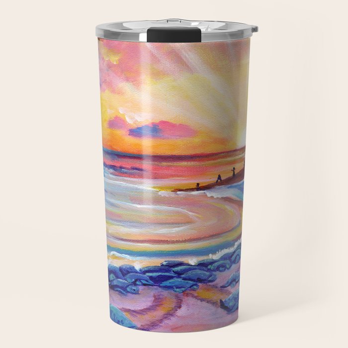 Poipu Turtles at Sunset Travel Mug Gallery Image 1