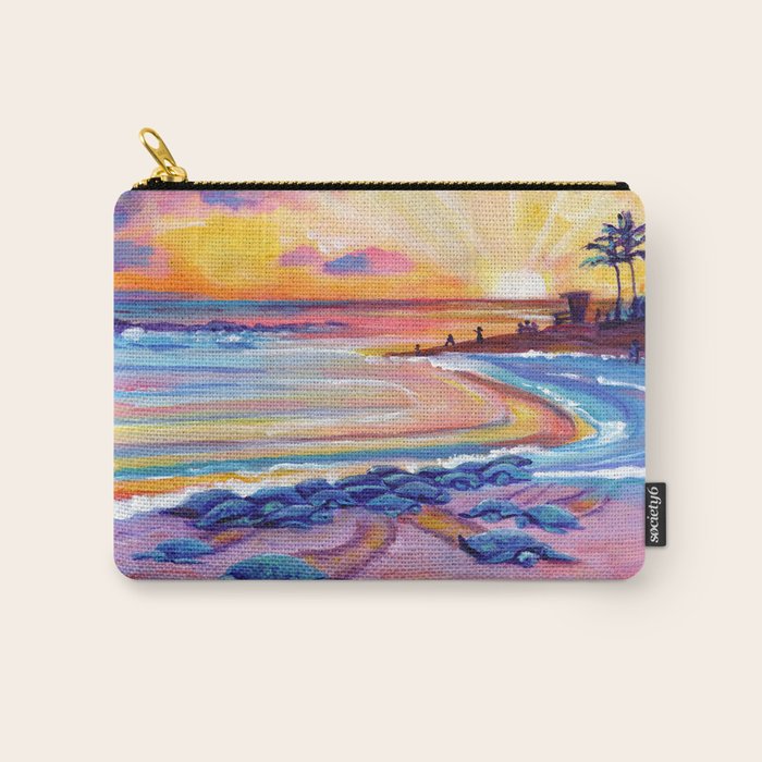 Poipu Turtles at Sunset Carry All Pouch Gallery Image 1