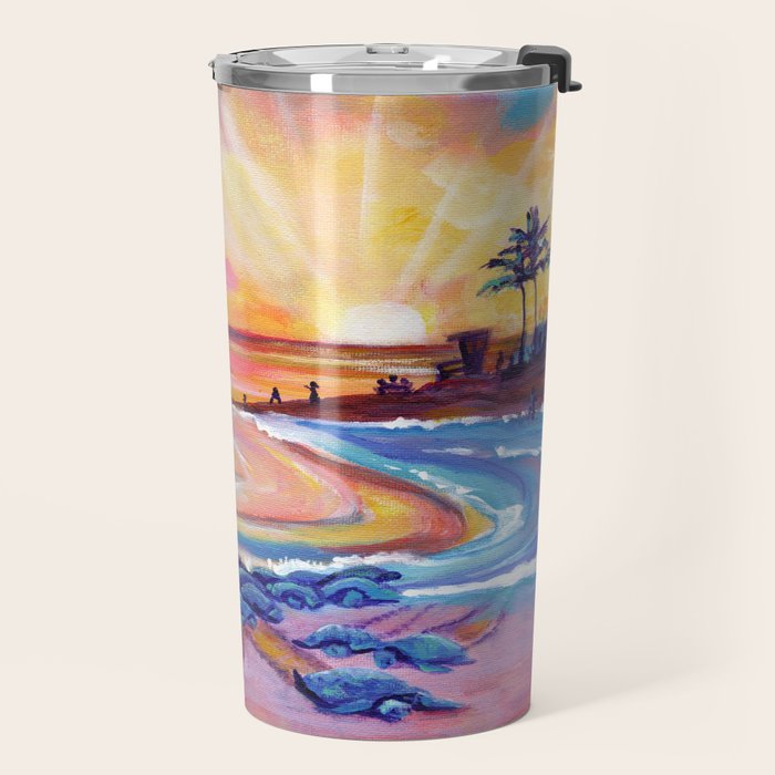 Poipu Turtles at Sunset Travel Mug Gallery Image 2